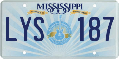 MS license plate LYS187