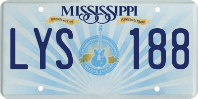MS license plate LYS188