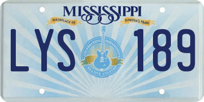 MS license plate LYS189