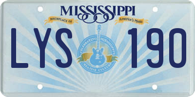 MS license plate LYS190