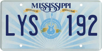 MS license plate LYS192