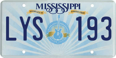 MS license plate LYS193