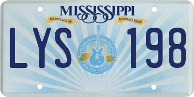 MS license plate LYS198