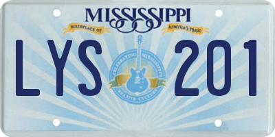 MS license plate LYS201
