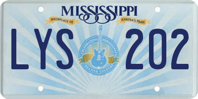 MS license plate LYS202