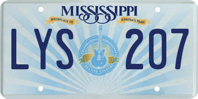MS license plate LYS207