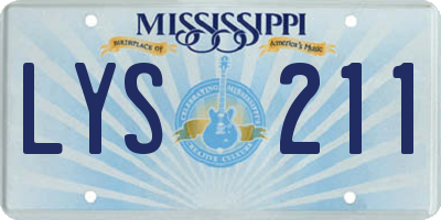 MS license plate LYS211