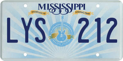 MS license plate LYS212