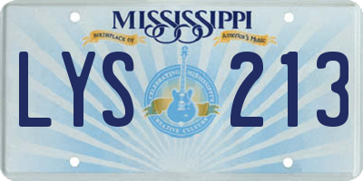 MS license plate LYS213