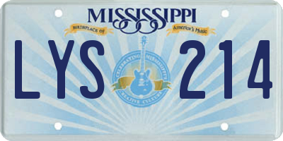 MS license plate LYS214