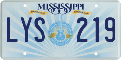MS license plate LYS219