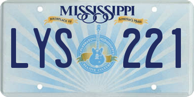 MS license plate LYS221