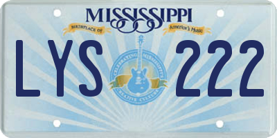 MS license plate LYS222