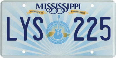 MS license plate LYS225