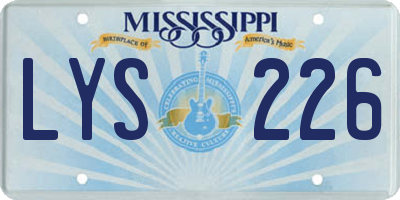 MS license plate LYS226