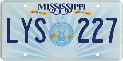 MS license plate LYS227