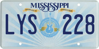 MS license plate LYS228