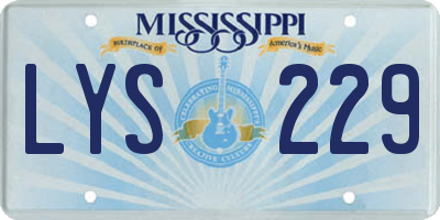 MS license plate LYS229