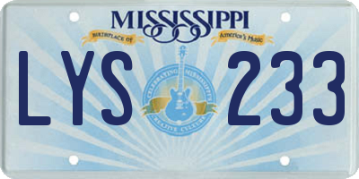 MS license plate LYS233