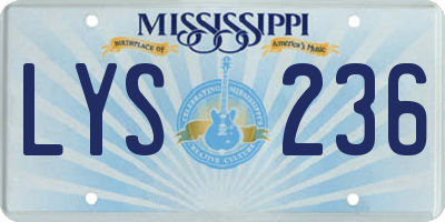 MS license plate LYS236