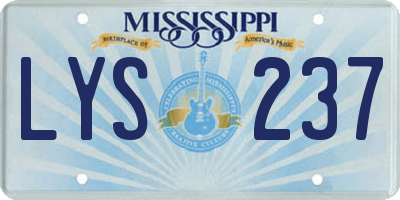 MS license plate LYS237
