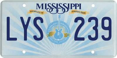MS license plate LYS239