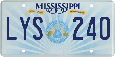 MS license plate LYS240
