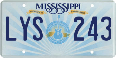 MS license plate LYS243