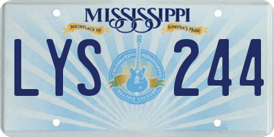 MS license plate LYS244