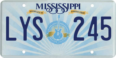 MS license plate LYS245