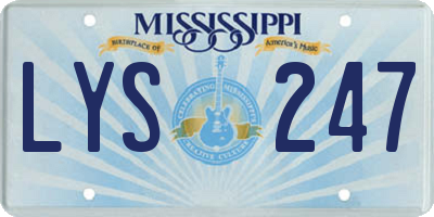 MS license plate LYS247