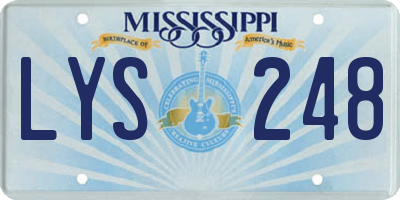 MS license plate LYS248