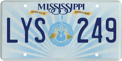MS license plate LYS249
