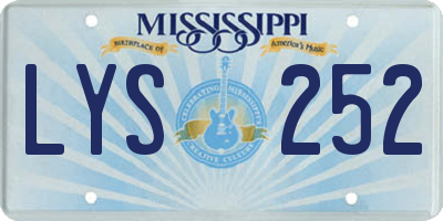 MS license plate LYS252