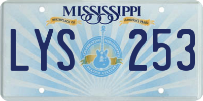 MS license plate LYS253