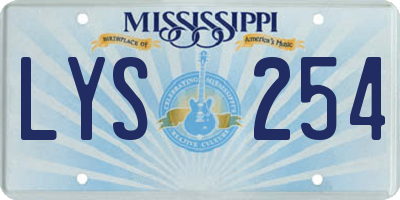 MS license plate LYS254