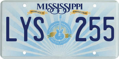 MS license plate LYS255