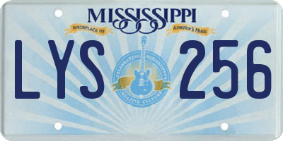 MS license plate LYS256