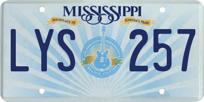 MS license plate LYS257