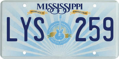 MS license plate LYS259