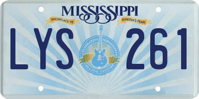 MS license plate LYS261