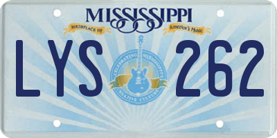 MS license plate LYS262