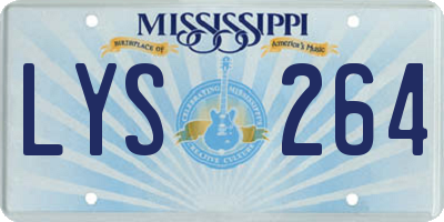 MS license plate LYS264