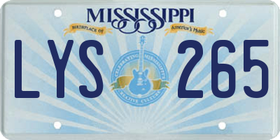 MS license plate LYS265