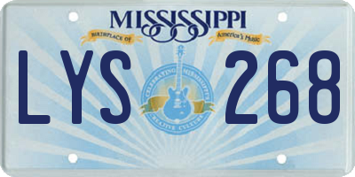 MS license plate LYS268