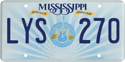 MS license plate LYS270