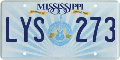 MS license plate LYS273