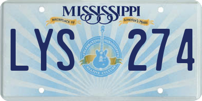 MS license plate LYS274