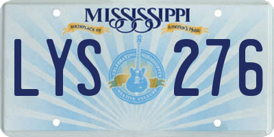 MS license plate LYS276