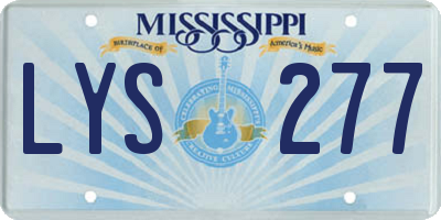 MS license plate LYS277